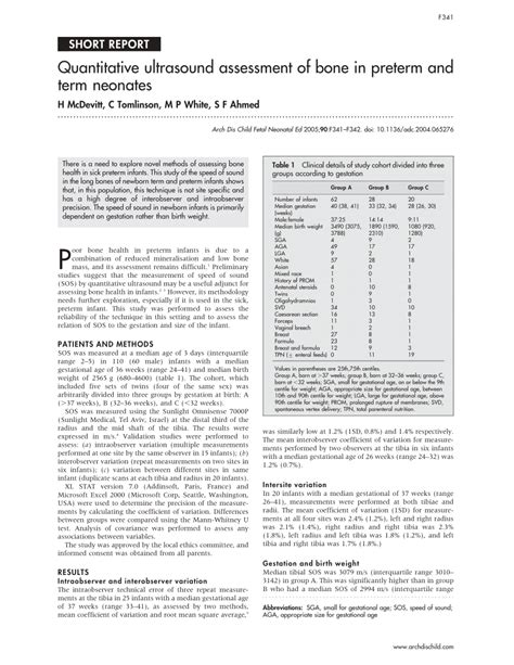 (PDF) Quantitative ultrasound assessment of bone in preterm and term ...