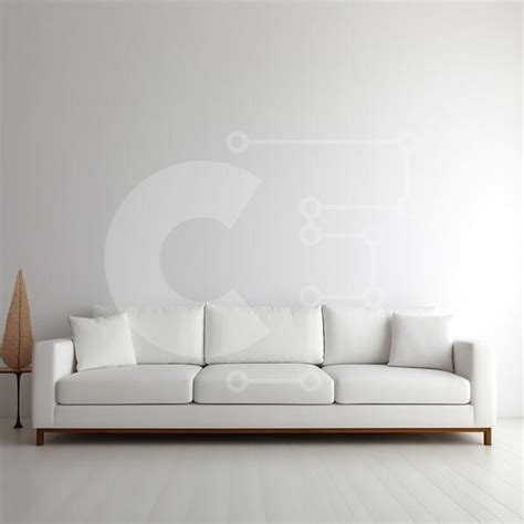 Minimalist White Couch in a Serene Interior stock photo | Creative Fabrica