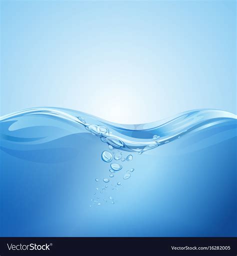 Realistic blue wavy water Royalty Free Vector Image