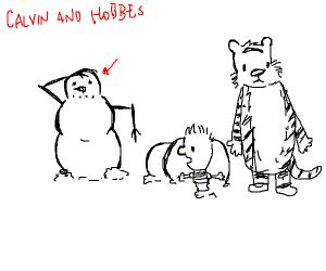 A Calvin-and-Hobbes-style snowman - Drawception