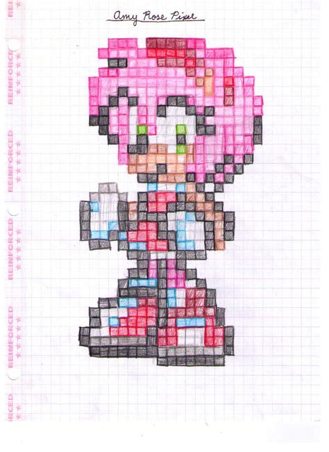 Amy rose pixel by puppyloverlani on DeviantArt