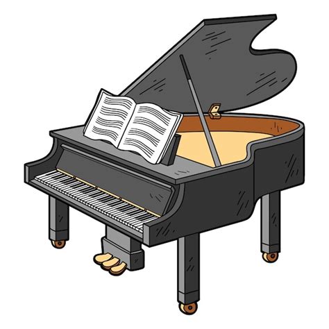 Premium Vector | Cartoon vector illustration grand piano colorful ...