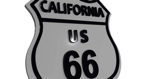 Sign California Route US 66 - 3D Model by RogerDS