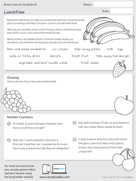 Lunchtime - Studyladder Interactive Learning Games