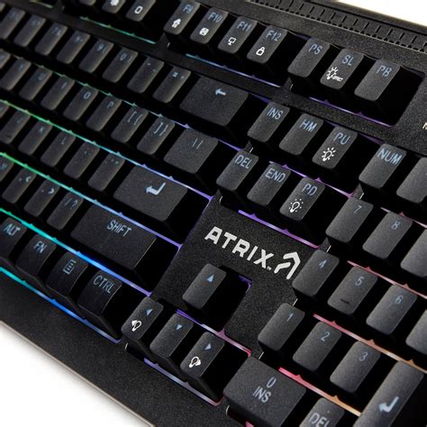 Atrix Wired Membrane Gaming Keyboard with RGB and 7-Button Wired Gaming ...