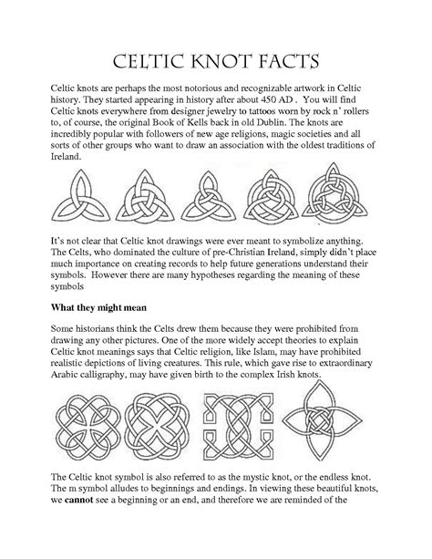 Celtic Knot Symbols And Meanings Chart