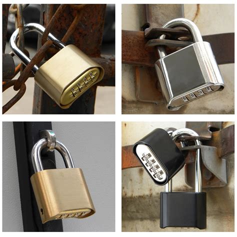 Outdoor Lock No Key 4 Digit Combination Coded Padlock, Waterproof ...