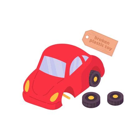 Vector of Broken plastic toy red car. - ID:149583644 - Royalty Free ...