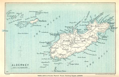 MAPS OF ALDERNEY ISLANDS - UNITED KINGDOM