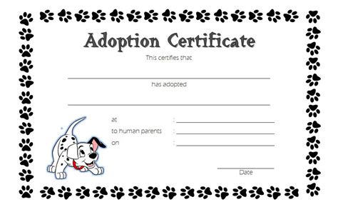 10+ Pet Adoption Certificate Editable Templates Free Download – Fresh ...