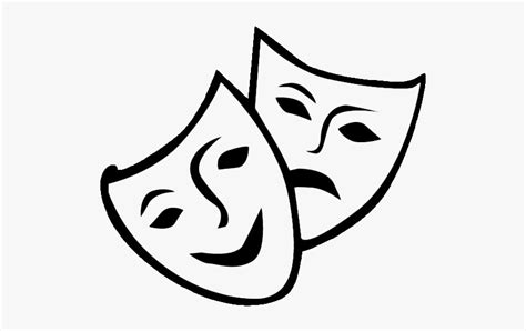 Drama Mask Theatre Transparent - Theatre Masks Clipart, HD Png Download ...