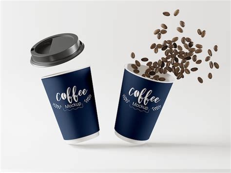 Premium PSD | Take away coffee cups mockup