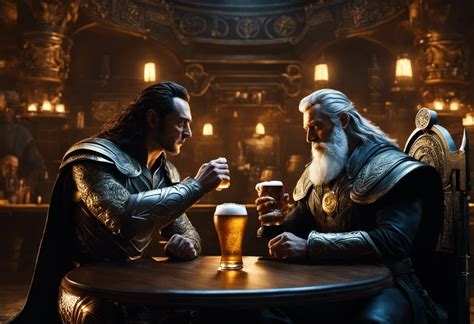 Odin and Loki Drinking - AI Generated Artwork - NightCafe Creator