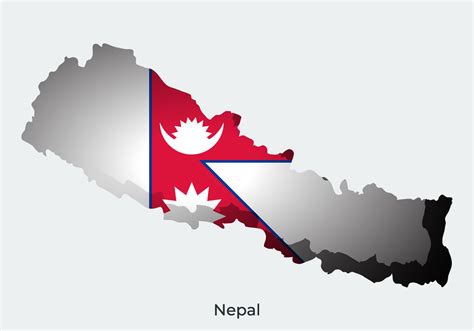 Nepal flag. Paper cut style design of official world flag. Fit for ...