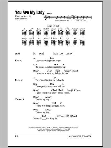 You Are My Lady by Freddie Jackson Sheet Music for Guitar Chords/Lyrics ...