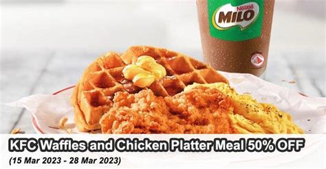 KFC Breakfast Original Recipe Waffles and Chicken Platter Meal 50% OFF ...