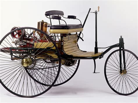 The first car, Karl Benz's Patent Motor Car, hits the road