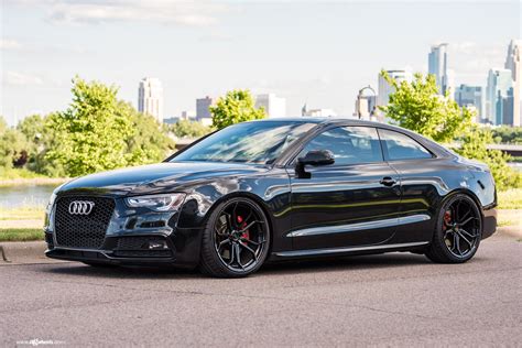 Fancy Look of Black Audi S5 Wearing Gloss Black Avant Garde Wheels ...