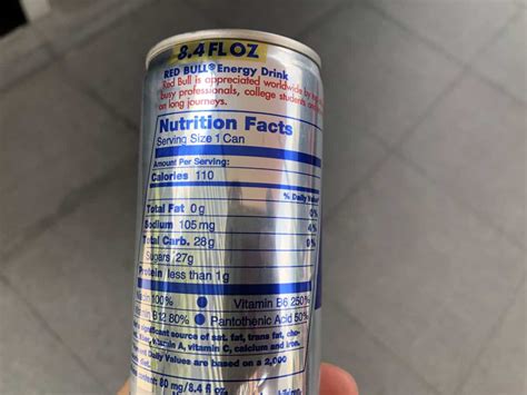 Nutrition Facts of Red Bull (With Details) – Energy Drink Hub