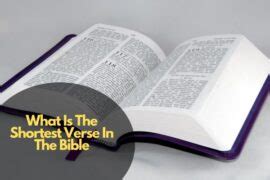 What Is The Shortest Verse In The Bible – Bible Verses of the day