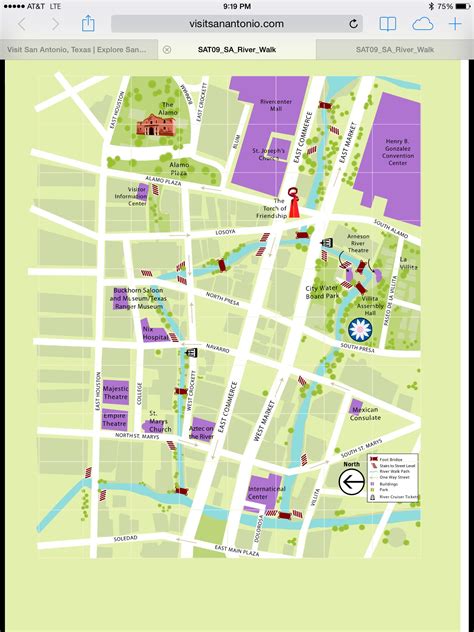 San Antonio Riverwalk Map Printable