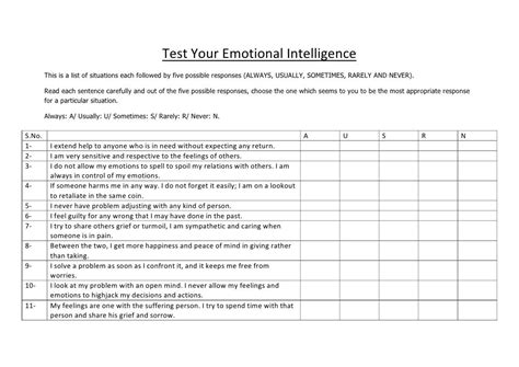 Behavioural Sc. - Test your emotional intelligence