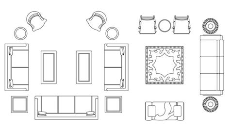 Living Room Furniture CAD Blocks Free Download DWG File | Cadbull