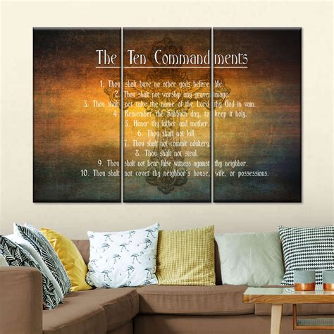 The Ten Commandments Multi Panel Canvas Wall Art | ElephantStock