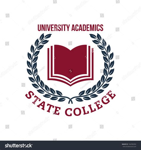 Book Laurel Education Symbols University College Stock Vector (Royalty ...