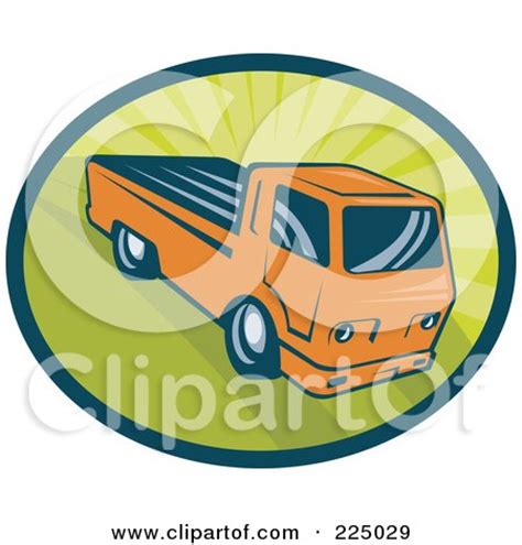 Royalty-Free (RF) Clipart Illustration of a Retro Orange Pickup Truck ...