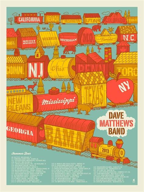 Dave Matthews Band Posters Summer Tour 2013 | Dave matthews, Dave ...