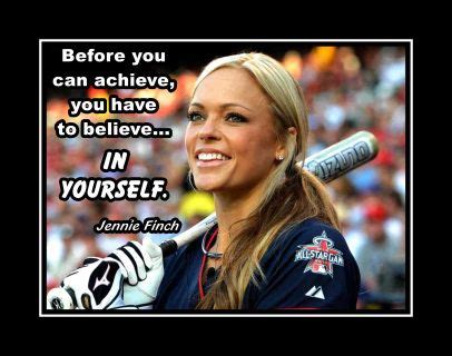 Jennie Finch 'Believe In Yourself' Quote Poster, Motivational Softball ...