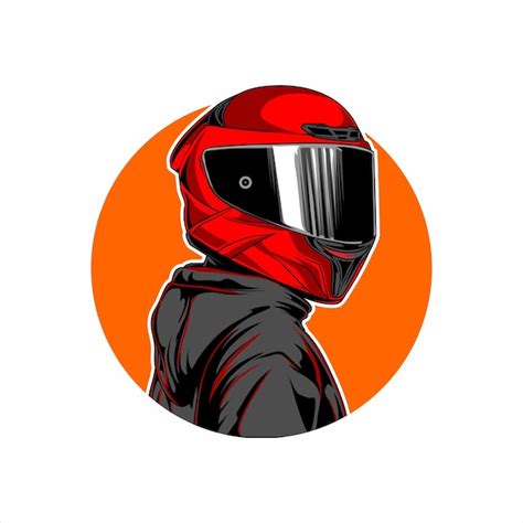 Premium Vector | Rider logo with the concept of men using helmets