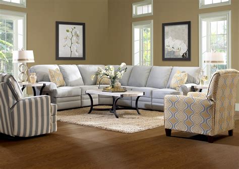 Klaussner Belleview Classic Reclining Sectional Sofa with Rolled Arms ...