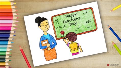 How to Draw Teacher's day for kids - Step by Step - YouTube