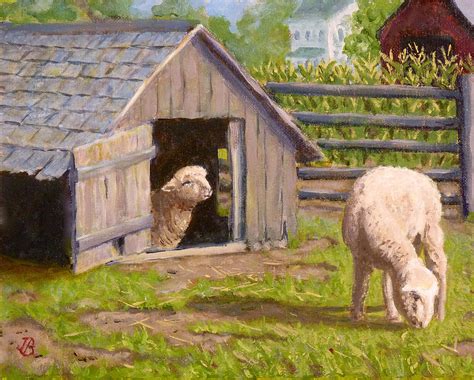 Sheep House Painting by Joe Bergholm - Pixels