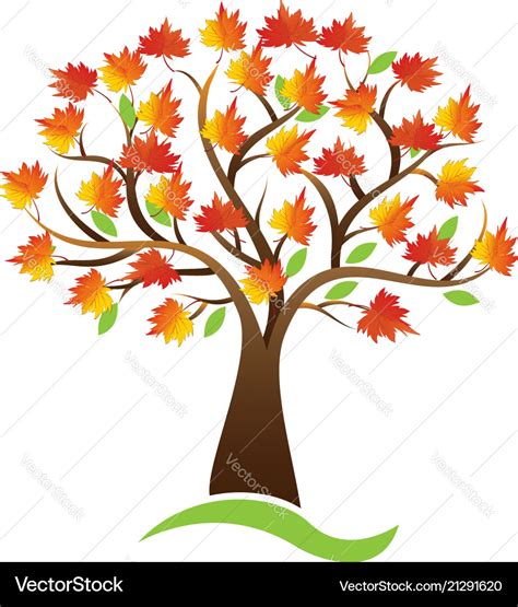 Tree autumn season logo icon background Royalty Free Vector