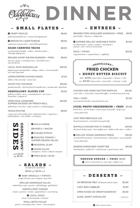 oddfellows | Cafe menu design, Restaurant menu design, Menu design