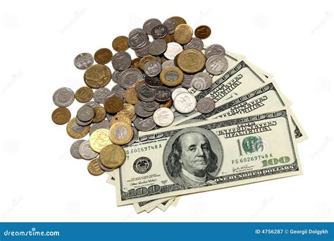 Dollar Bills And Coins Royalty Free Stock Photography - Image: 4756287