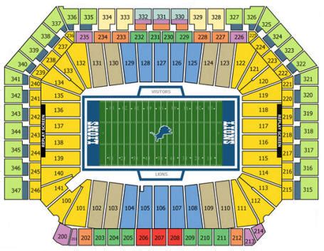 Ford Field Seating Chart With Row Numbers - Chart Walls