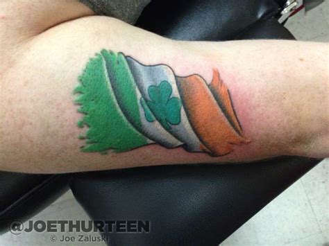 Waving Irish Flag Tattoo