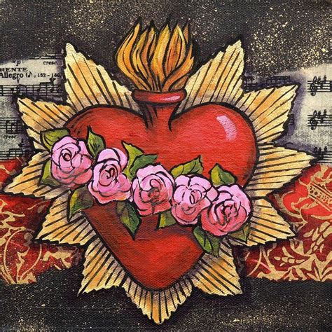 Sacred Heart No. 1 Painting by Candy Mayer | Sacred heart art, Mexican ...