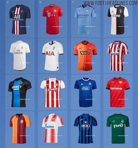 OVERVIEW: All 32 Teams' 2019-20 UEFA Champions League Kits - Footy ...