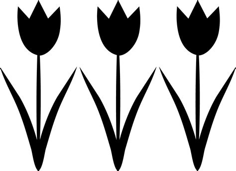 tulip clipart black and white - Clip Art Library