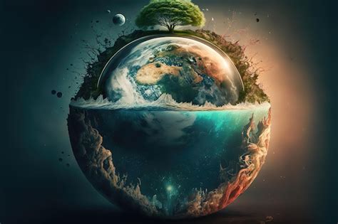 Premium Photo | Birth of the planet earth fantasy art