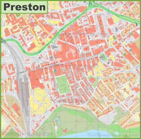 Preston city center map