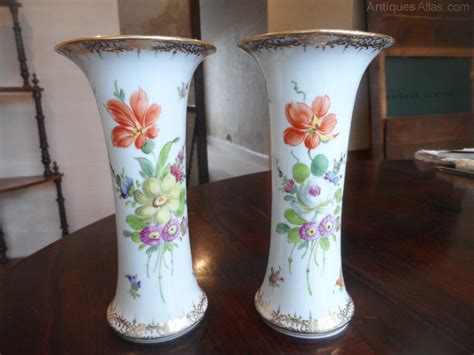 Antiques Atlas - Super Pair Of Dresden Porcelain Vases