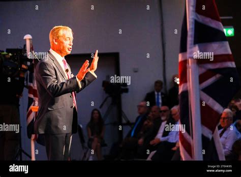 London, UK. 7th Oct 2023. The Reform Party Conference in London. Nigel ...