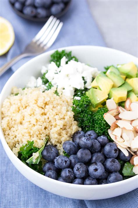 Kale Superfood Salad with Quinoa and Blueberries - Kristine's Kitchen