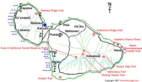 MAUI ISLAND HIKING TRAILS MAP